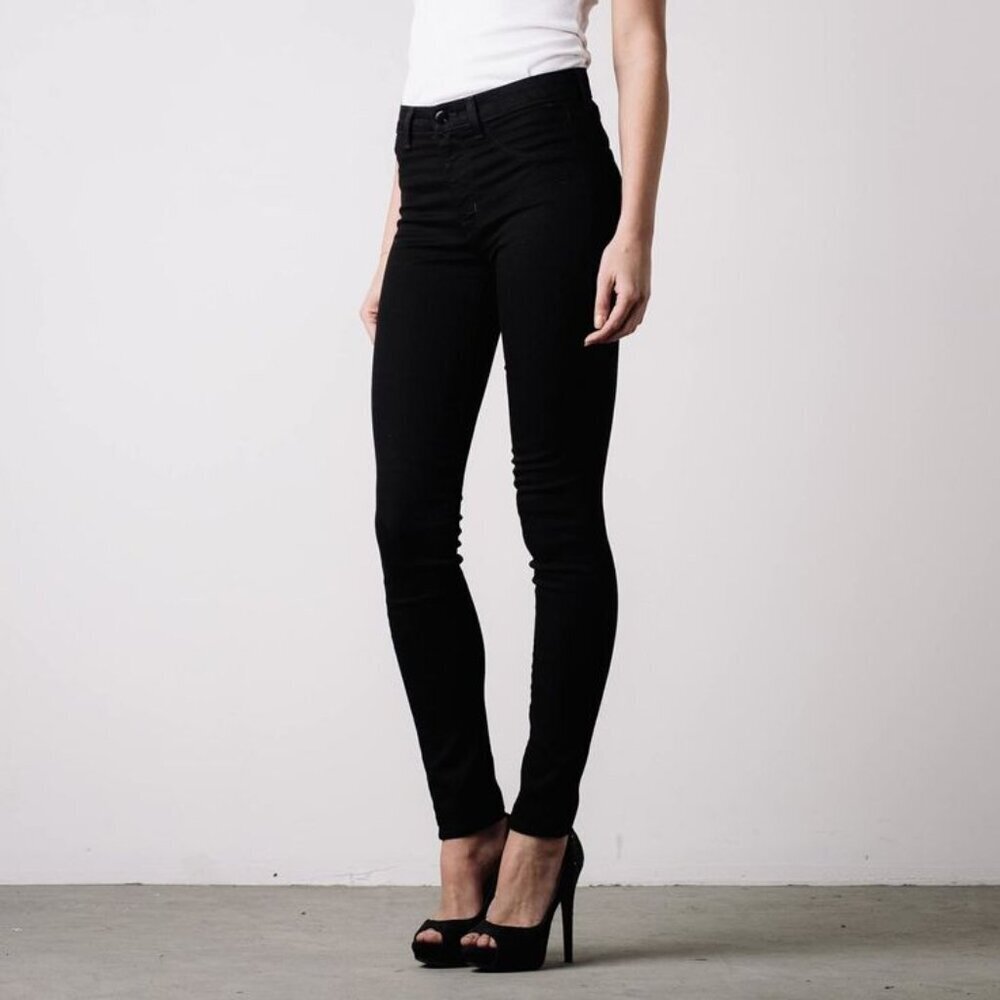 NEW, DSTLD High Waist Black Coated Stretch Skinny Jeans
